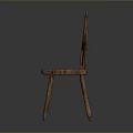 Rustic Wooden Chair With Vertical Slat Backrest Woven Seat And Natural Wood Finish