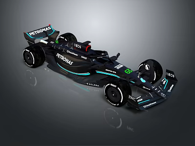 Aston Martin Formula 1 Racing Car With Black Blue Sleek Modern Design 3d model