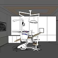 Modern Dental Clinic Interior With White Walls Dental Chair And Medical Instruments