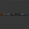 Futuristic Weapon Design With Scope Orange Mechanical Parts And Metallic Finish