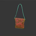 Stylish Pink Patterned Shoulder Bag With Long Strap And Textured Design 3d model