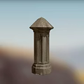 Elegant Classical Stone Pillar With Conical Top For Outdoor Garden Decoration