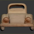 Electric Wooden Toy Convertible Car with Open Top Seat and Round Wheels