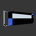 Blue Shopping Cart With White Frame Mesh Design And Wheels On Black Background