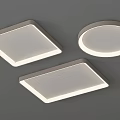 Modern Square And Round Ceiling Lights With White Panel For Home Interior Lighting 3d model