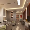 Modern Hospital Ward Interior With Beds Desk Chair Curtains TV Clock