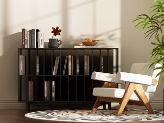 Modern Zen Bookcase Modern Silent Wind Bookcase Modern Bookcase 3d model
