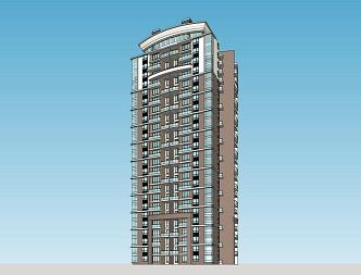 modern high-rise residence 3d model