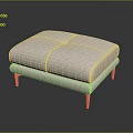 Modern Light Gray Sofa Stool with Wooden Legs and Comfortable Cushioned Top