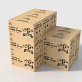 Durable Brown Kraft Paper Packaging Cartons Stacked With Printed Text And Graphics