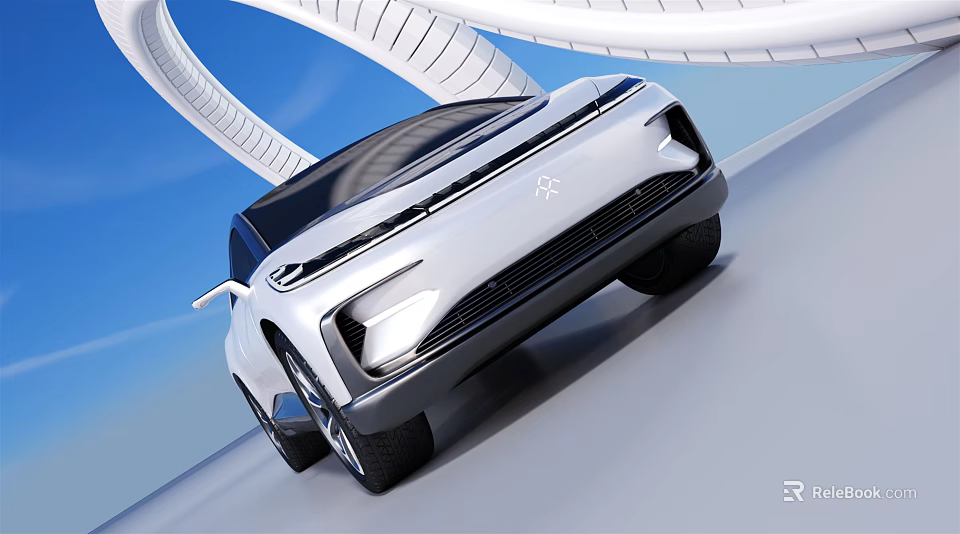 Modern Electric Car With Sleek Front Design And Futuristic Aerodynamic Body 3d model 