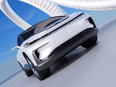 Modern Electric Car With Sleek Front Design And Futuristic Aerodynamic Body 3d model