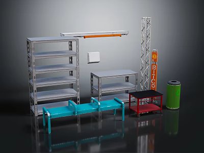 Sturdy Metal Storage Shelving Units With Multi Tiered Racks For Efficient Organization And Storage 3d model