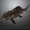 3D Modeled Prehistoric Fish as Ancient Marine Creature With Fierce Appearance Sharp Teeth Detailed Design