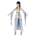 Traditional Female Ancient Character With Phoenix Hairpin And White Sleeved Costume
