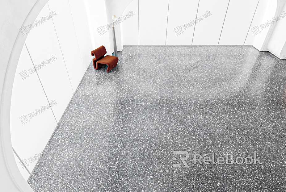 dark gray terrazzo floor tile model