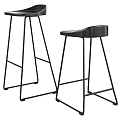 Modern Bar Stools With Black Metal Frame And Sleek Minimalist Design For Kitchen 3d model
