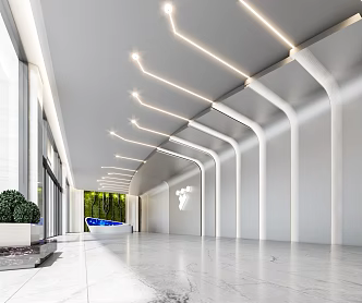 Modern Elevator Hall Commercial Elevator Shaft 3d model