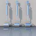 Modern Silver Swing Door Handles With Three Stylish Designs And Reflection 3d model