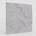 Gray Textured Background Wall With Abstract Curved Patterns For Interior Decor 3d model
