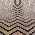 Herringbone Wooden Floor Design With Brown Black And Silver Stripe Pattern 3d model