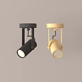 Black and Beige Downlights and Spotlights Ceiling Mounted Modern Interior Design 3d model