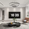 Modern Living And Dining Room Interior With Black Sofa TV Coffee Table And Window
