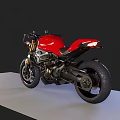 Red Modern Motorcycle With Sleek Body Black Seat And Metallic Frame