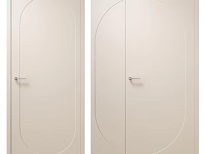 Minimalist Modern Hinged Doors Design With Sleek Handle For Home Interior Decoration 3d model