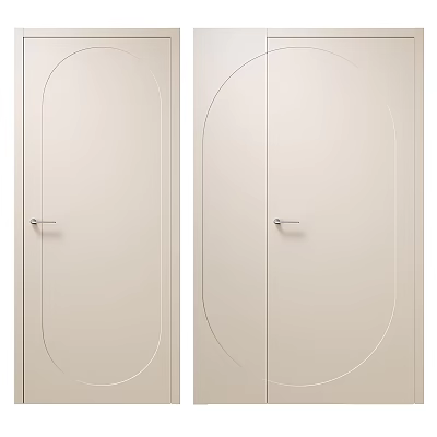 Minimalist Modern Hinged Doors Design With Sleek Handle For Home Interior Decoration 3d model