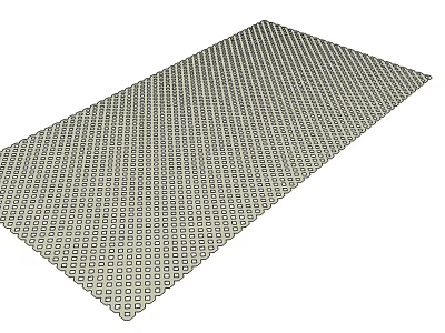 Long Rectangular Area Rug With Geometric Grid Pattern On Light Background 3d model