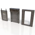 Metal Building Models With Facade Door Frames And LIBRA Text