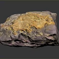 Natural Purple Yellow Raw Stone Block With Colorful Mineral Texture And Patterns