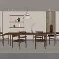 Restaurant table and chair combination 3d model