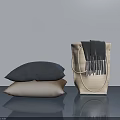Interior Hinged Door With Gray Beige Pillows Beige Handbag And Scarf