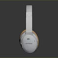 Wireless Headphones With Comfortable Beige Ear Cushions And Modern White Design 3d model