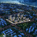 Aerial View Urban Planning Showcasing Modern High Rise Buildings Road Networks And Green Spaces