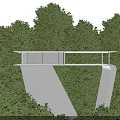 Modern Detached Villa Surrounded by Lush Green Trees with Unique Overhanging Terrace and Warm Lighting