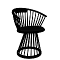 Modern Black Lounge Chair With Slatted Backrest And Swivel Base Design