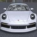 White Sports Car With Sleek Exterior Design Modern Front View And Black Alloy Wheels