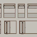 Wooden Window Frames Collection With Various Styles Open And Closed Designs 3d model