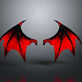Striking Red And Black Demon Wings Design With Gothic Decor Elements