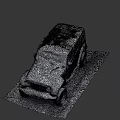 Black Jeep SUV Covered In Snow Standing In Winter Outdoor Snowy Scene