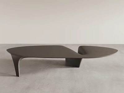 Modern Minimalist Dark Coffee Table With Unique Curved Shape And Sleek Leg Design 3d model