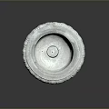 Detailed Stone Flower Pot With Ornate Carved Edges And Square Base