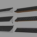 Traditional Chinese Eaves With Various Styles Wooden Structures And Black Tiles