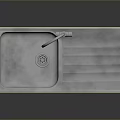 Stainless Steel Kitchen Sink With Faucet And Draining Board For Home Daily Use