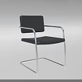 Modern Black Armchair With Chrome Metal Frame And Comfortable Seat In Minimalist Design