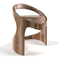 Elegant Modern Wooden Dining Chair With Curved Backrest And Brown Velvet Upholstered Seat
