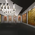 Contemporary Zhu Bingren Art Exhibition Hall With Visitors Taking Photos And Artworks